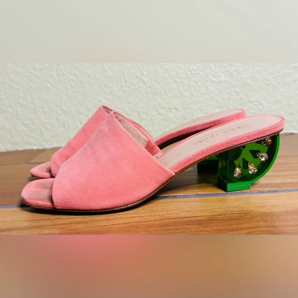 Kate Spade Citrus Slide Sandals in Vibrant Coral Color Size: 6.5